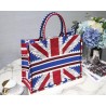 Dior Book Tote Bag In French Flag Embroidered Canvas 444