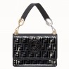 Fendi Black Kan I F Bag In Transparent PU 143