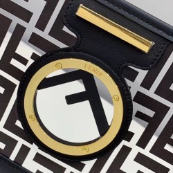 Fendi Black Kan I F Bag In Transparent PU 143