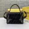 Fendi Black Kan I F Bag In Transparent PU 143