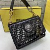 Fendi Black Kan I F Bag In Transparent PU 143