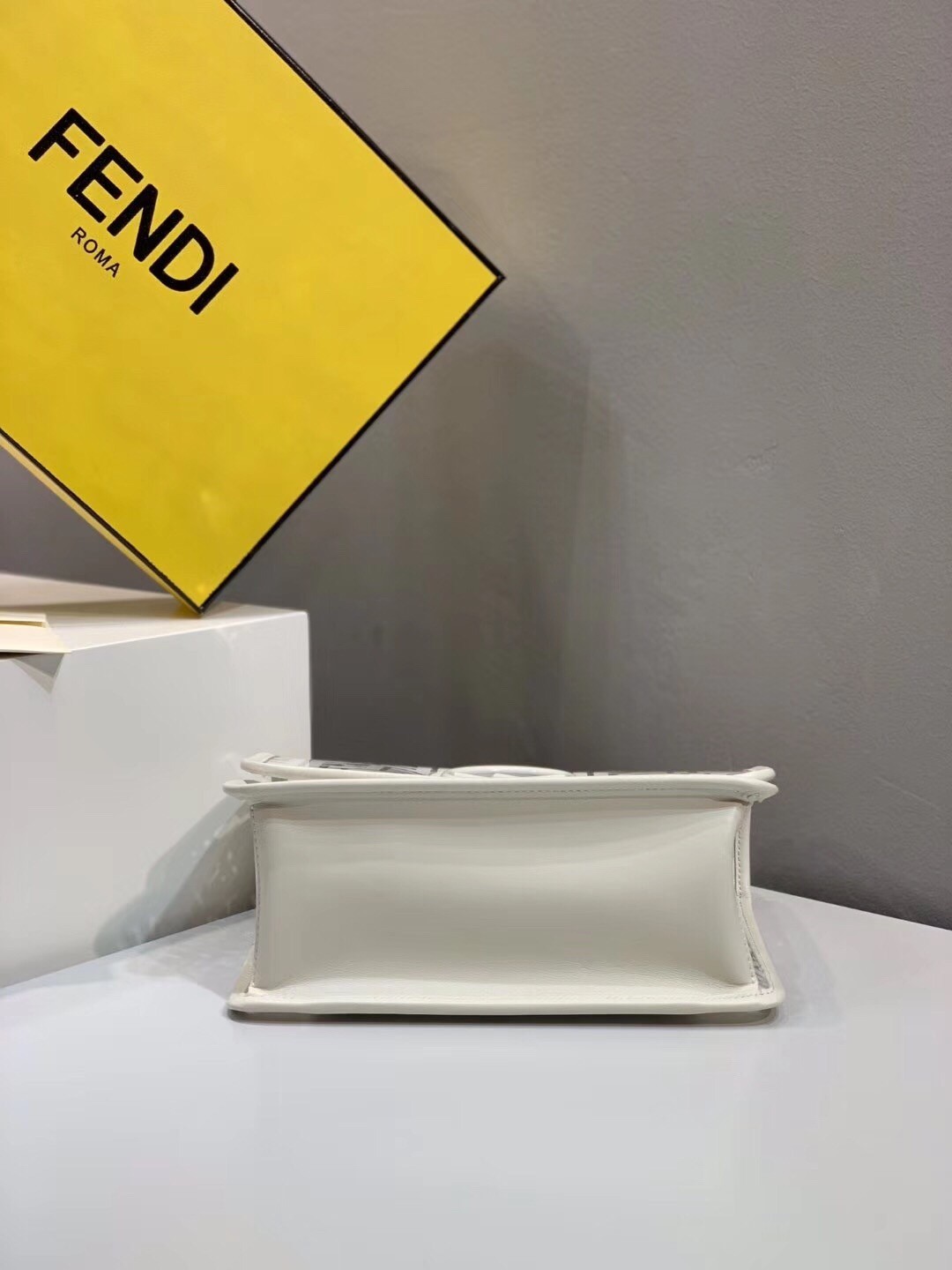 Fendi White Kan I F Bag In Transparent PU 170