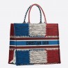 Dior Book Tote Bag In French Flag Embroidered Canvas 444