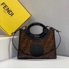 Fendi Small Runaway Shopper Bag In Brown Glazed Fabric 330