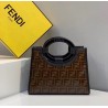 Fendi Small Runaway Shopper Bag In Brown Glazed Fabric 330