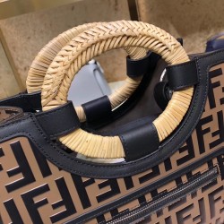 Fendi Brown FF Logo Runaway Shopper Bag 350