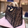 Fendi Brown FF Logo Runaway Shopper Bag 350