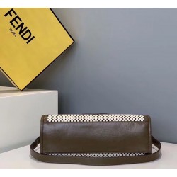 Fendi Small Runaway Shopper Bag In White Perforated Calfskin 721