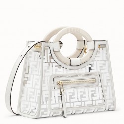 Fendi White Small PU Runaway Shopper Bag 507