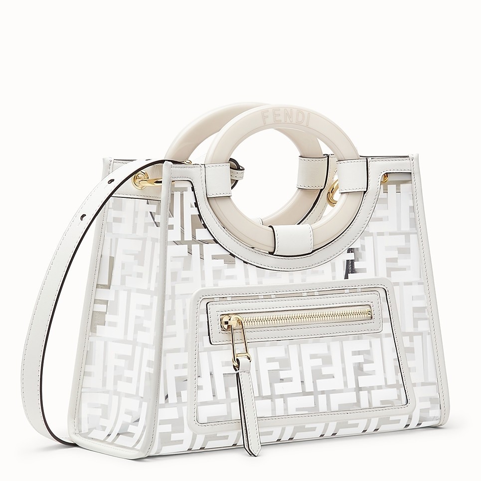 Fendi White Small PU Runaway Shopper Bag 507