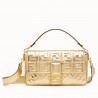 Fendi Baguette Large Bag In Gold Lambskin With FF Motif 939