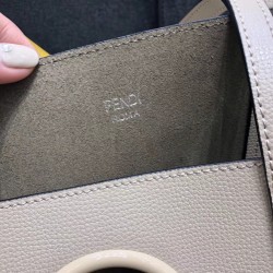 Fendi Grey Leather Logo Shopper Bag 722