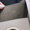 Fendi Grey Leather Logo Shopper Bag 722