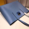 Fendi Blue Leather Logo Shopper Bag 740