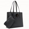 Fendi Black Leather Logo Shopper Bag 764