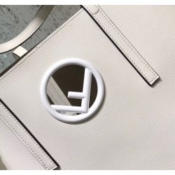 Fendi White Leather Logo Shopper Bag 936