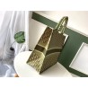 Dior Book Tote Bag In Green Oblique Canvas 783