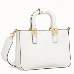 Fendi FF Tote Small Bag In White Calfskin 790