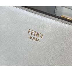 Fendi FF Tote Small Bag In White Calfskin 790