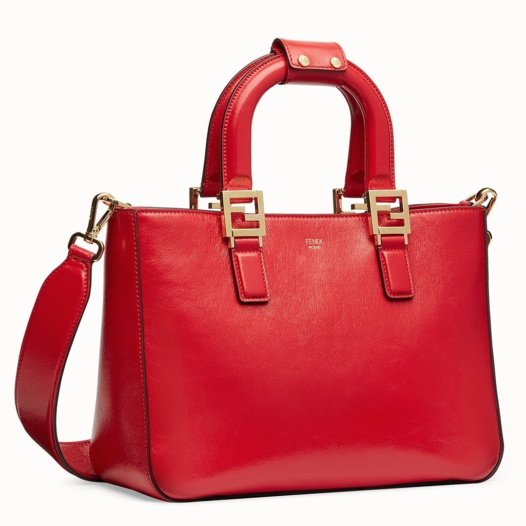 Fendi FF Tote Small Bag In Red Calfskin 819