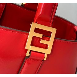 Fendi FF Tote Small Bag In Red Calfskin 819