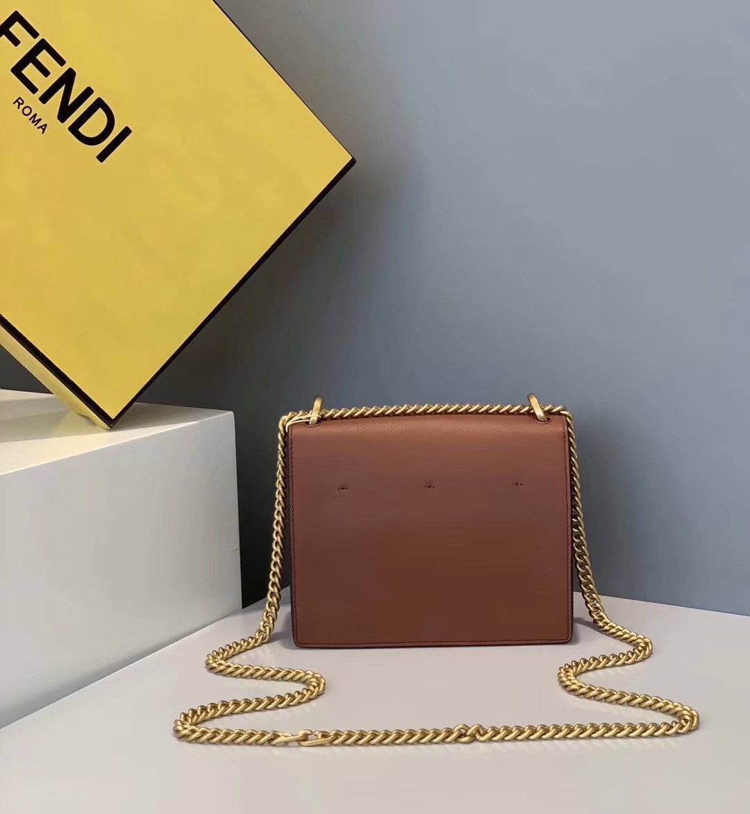 Fendi Small Kan U Bag In Brown Calfskin 841