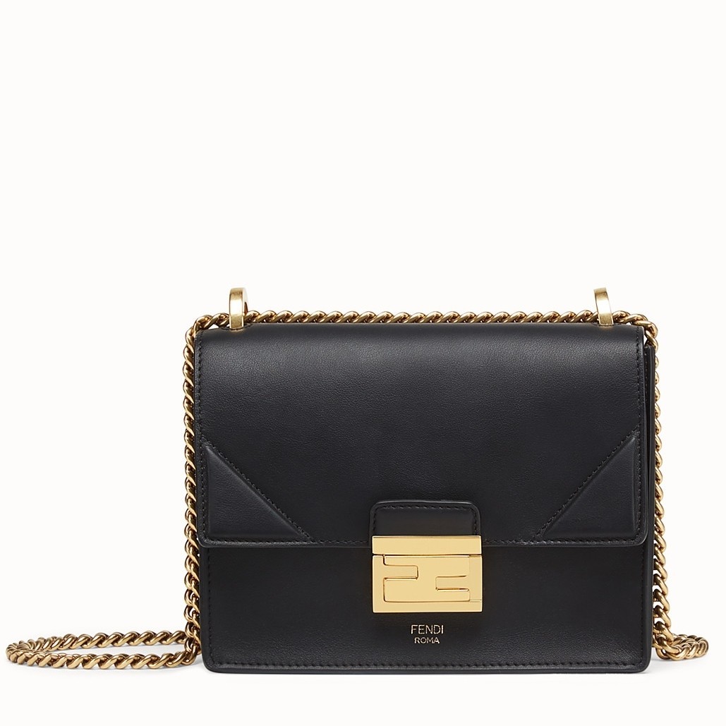 Fendi Small Kan U Bag In Black Calfskin 866