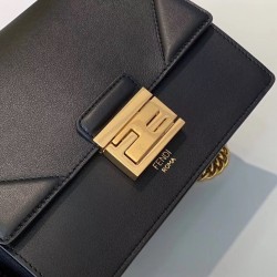 Fendi Small Kan U Bag In Black Calfskin 866