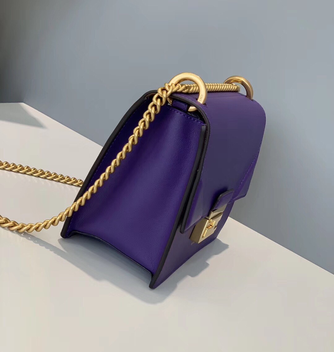 Fendi Small Kan U Bag In Purple Calfskin 424