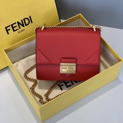 Fendi Small Kan U Bag In Red Calfskin 444