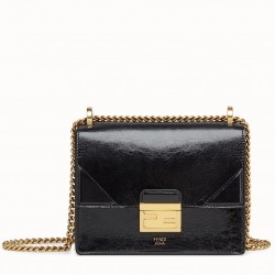 Fendi Small Kan U Bag In Black Glossy Lambskin 571