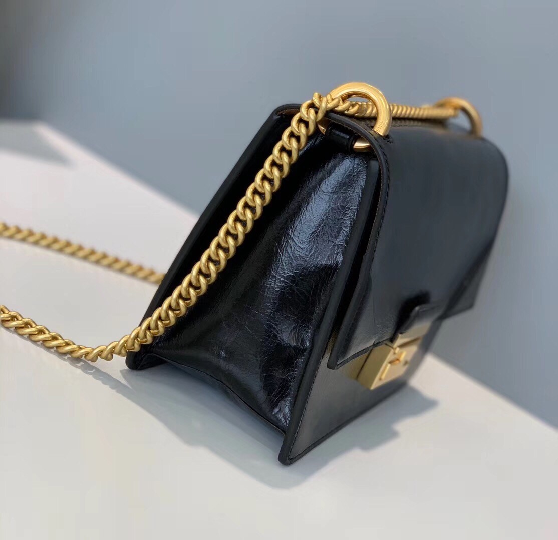 Fendi Small Kan U Bag In Black Glossy Lambskin 571