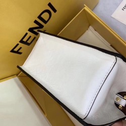 Fendi Small Kan U Bag In White Glossy Lambskin 585