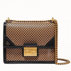 Fendi Small Kan U Bag In Beige Perforated Calf Leather 602