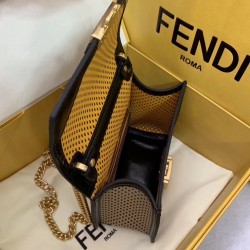 Fendi Small Kan U Bag In Beige Perforated Calf Leather 602