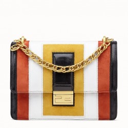 Fendi Kan U Bag In Multicolor Leather and Suede 070