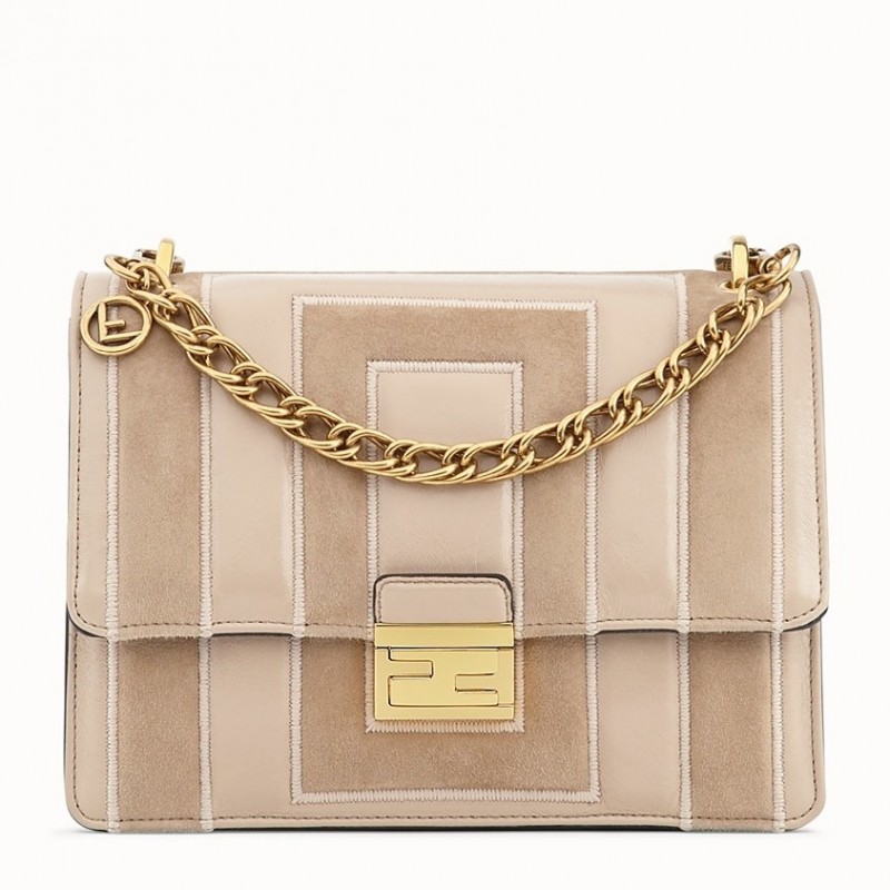 Fendi Kan U Bag In Beige Leather and Suede 128