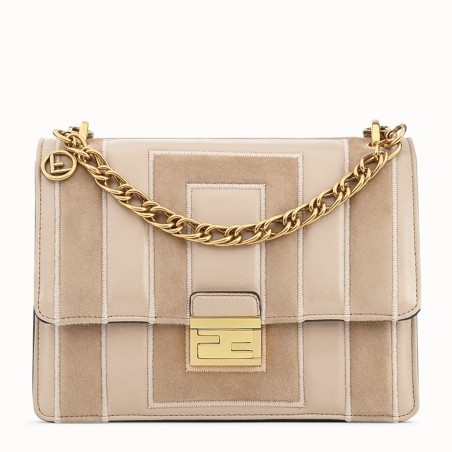 Fendi Kan U Bag In Beige Leather and Suede 128