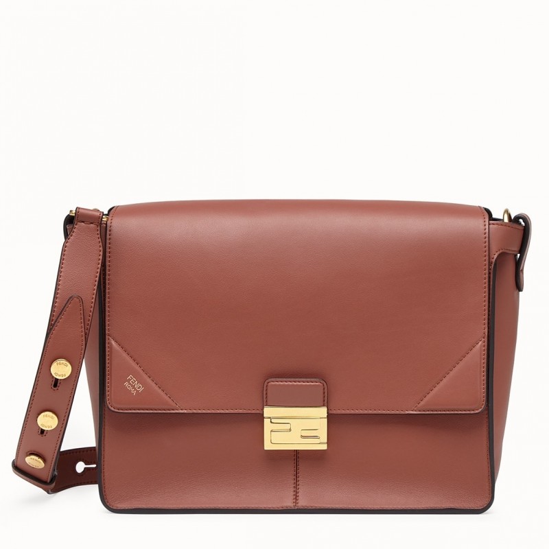 Fendi Large Kan U Bag In Brick Red Calfskin 542