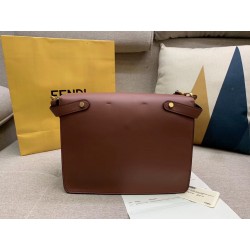 Fendi Large Kan U Bag In Brick Red Calfskin 542