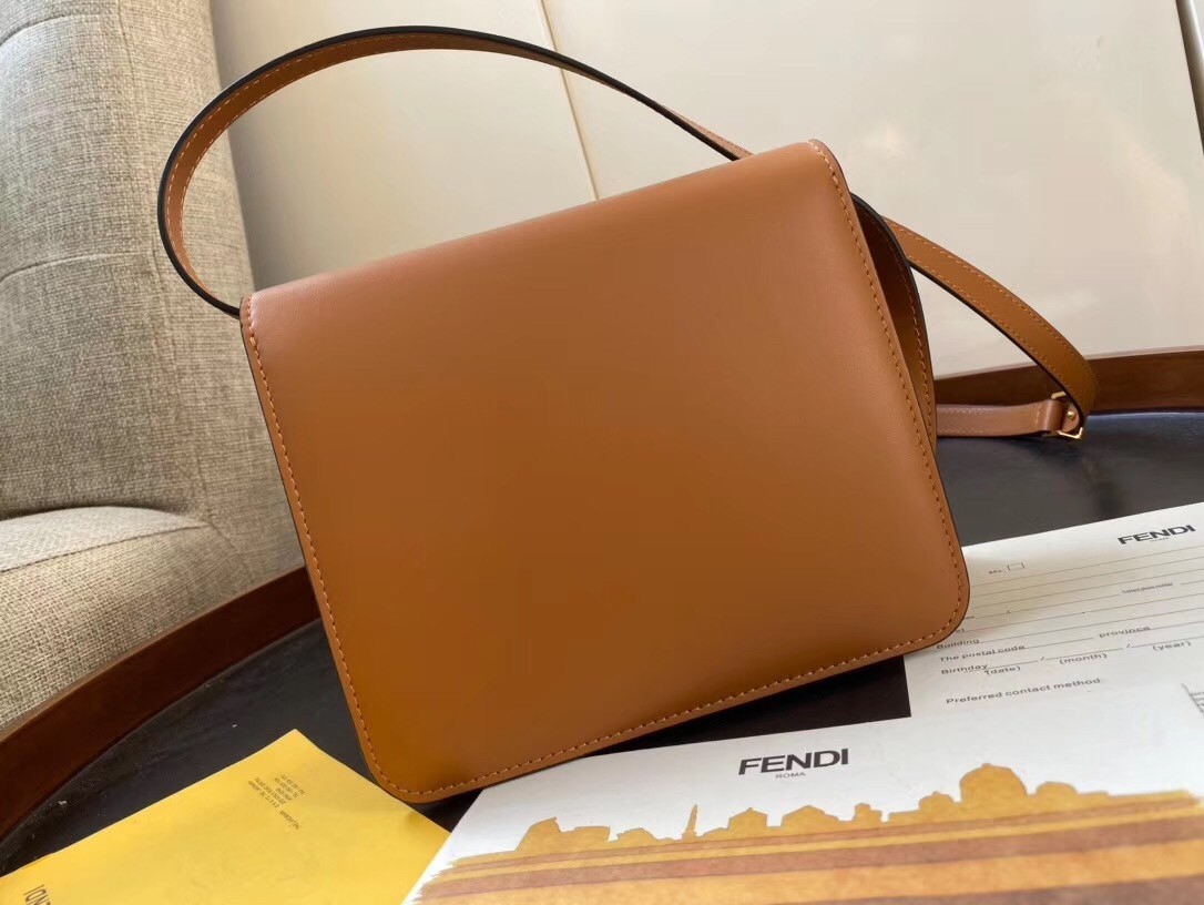 Fendi Karligraphy Bag In Brown Calfskin Leather 161