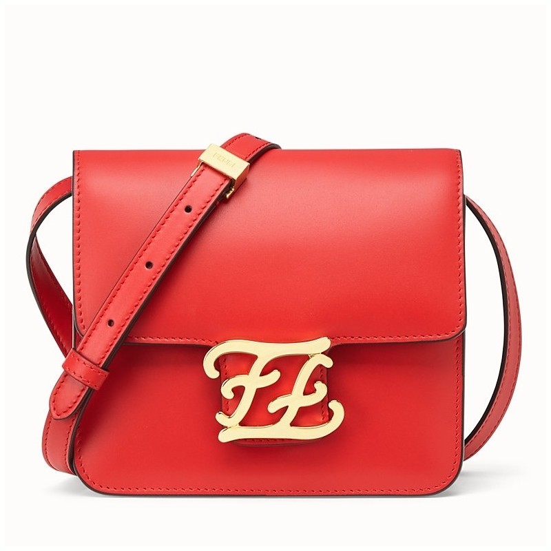 Fendi Karligraphy Bag In Red Calfskin Leather 596