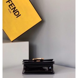 Fendi Karligraphy Bag In Black Patent Leather 983