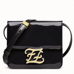 Fendi Karligraphy Bag In Black Patent Leather 983