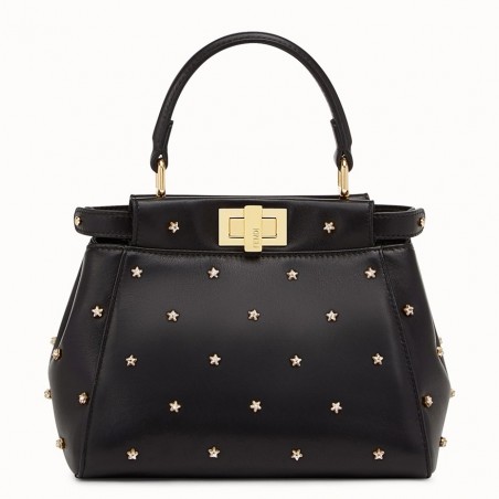 Fendi Peekaboo XS Bag With Star Studs In Black Nappa Leather  741