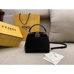 Fendi Peekaboo XS Bag With Star Studs In Black Nappa Leather  741