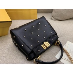 Fendi Peekaboo XS Bag With Star Studs In Black Nappa Leather  741