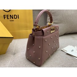 Fendi Peekaboo XS Bag With Star Studs In Black Nappa Leather  903