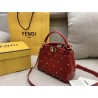 Fendi Peekaboo XS Bag With Star Studs In Red Nappa Leather  928