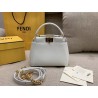 Fendi Peekaboo XS Bag With Star Studs In White Nappa Leather  942